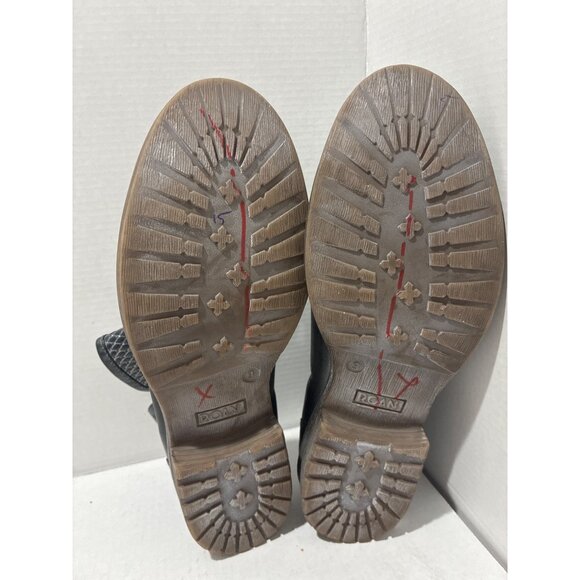 Women's Roan Gray Distressed Winter Fall Leather Ankle Boot Bootie Size 9-9.5 - Picture 5 of 9